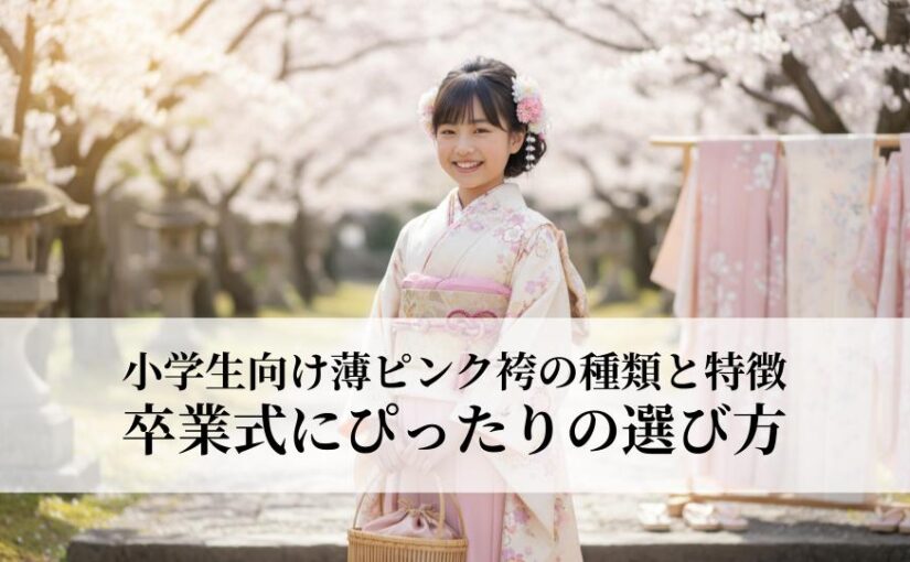 小学生向け薄ピンク袴の種類と特徴！卒業式にぴったりの選び方とは？